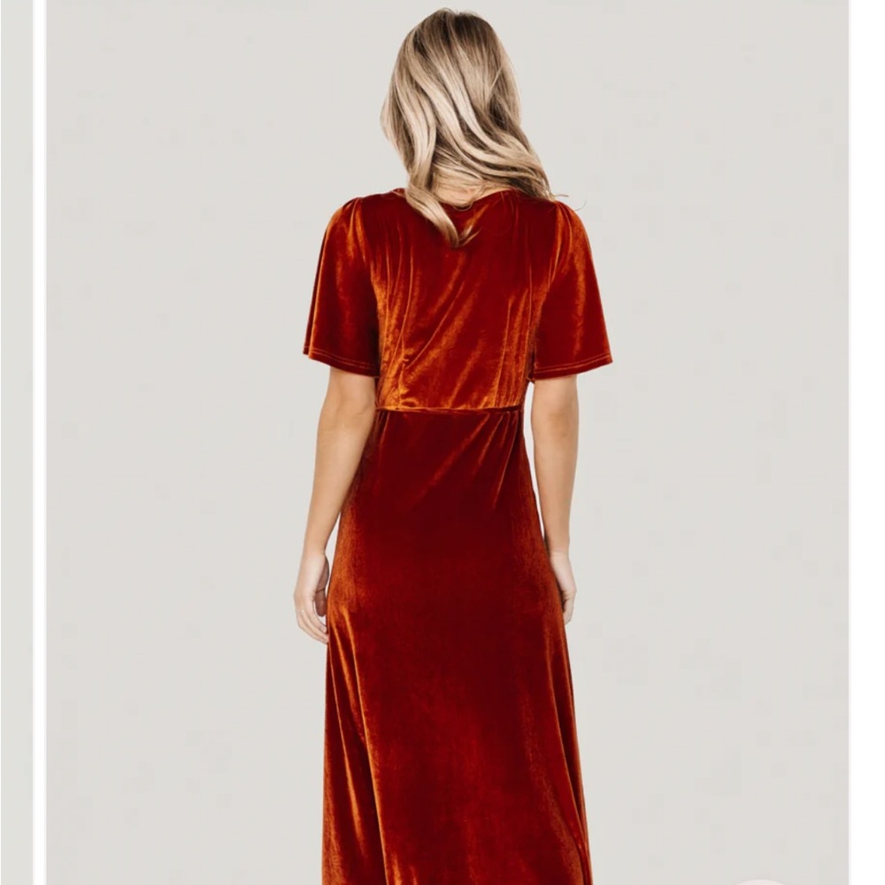 Baltic Born Rust Velvet Wrap Maxi Dress - Picture 9 of 9